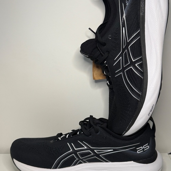 ASICS Gel Nimbus 25 Black White Men’s Size 12W Running Shoes NEW with Tags - Picture 4 of 9